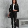 Coats & Jackets * | Pol-001 Presley Cotton Blend Shacket Black Final Sale