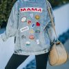 Coats & Jackets * | Fate-001 Mamaa A A S Pocketed Patch Denim Jacket Final Sale