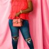 Tops * | Shop Kloset Essentials Lilly Frilly Top-(Coral)