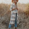 Coats & Jackets * | Prom-001 Alanis Pocketed Plaid Coat Final Sale