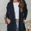 Coats & Jackets * | Flaw-001 Stellaluna Textured Pocketed Blazer Navy Sale