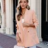 Coats & Jackets * | Acoa-001 Whinn Pocketed Blazer Peach Sale