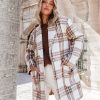 Coats & Jackets * | Lush-001 Mind Your Business Pocketed Plaid Coat Last Chance