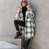 Coats & Jackets * | Acoa-001 Maddox Pocketed Plaid Button Down Coat Final Sale