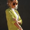 Coats & Jackets * | Stru-001 Entrepreneur Pocketed Blazer Chartreuse