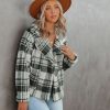 Coats & Jackets * | Lush-001 Pinole Pocketed Plaid Teddy Jacket Grey Final Sale