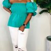 Tops * | Shop Kloset Essentials Socialite Peplum Top ( Kelly Green)