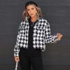 Coats & Jackets * | Miou-001 Beverly Pocketed Houndstooth Jacket Final Sale