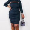 Dresses * | Shop Kloset Essentials No Rush Midi 2Pc Dress (Black)