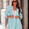 Coats & Jackets * | Endl-001 Aria Pocketed Blazer Light Blue