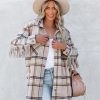 Coats & Jackets * | Fore-001 Give Thanks Pocketed Fringe Plaid Coat Final Sale