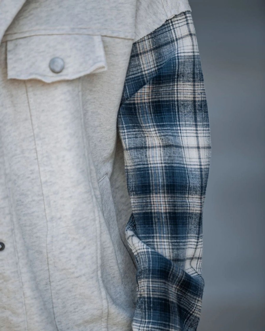 Coats & Jackets * | Fate-001 Tearing Up My Heart Plaid Contrast Hooded Jacket Final Sale