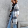 Coats & Jackets * | Fore-001 England Pocketed Plaid Coat Final Sale