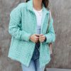 Coats & Jackets * | Danc-001 Cover Girl Tweed Pocketed Jacket Pistachio Final Sale