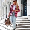 Coats & Jackets * | Acoa-001 Londynn Plaid Oversized Shacket Final Sale