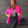 Coats & Jackets * | Stru-001 Mariella Pocketed Jacket Hot Pink Final Sale