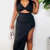 Dresses * | Shop Kloset Essentials Risky Reversible Midi Dress (Black)