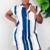 Dresses * | Shop Kloset Essentials Weekender Tunic Dress (Indigo/White)