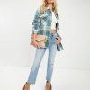 Coats & Jackets * | Very-001 Typical Fall Pocketed Plaid Shacket Final Sale