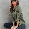 Coats & Jackets * | Acoa-001 All Aligned Frayed Star Jacket Olive Final Sale