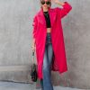 Coats & Jackets * | Acoa-001 City Night Vibes Pocketed Coat Fuchsia Final Sale