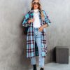 Coats & Jackets * | Endl-001 Always Amazing Pocketed Plaid Button Down Coat Final Sale