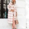 Coats & Jackets * | Mabl-001 City Girl Pocketed Plaid Coat Mauve Final Sale