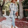 Coats & Jackets * | Stor-001 Anise Pocketed Plaid Coat Final Sale