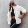 Coats & Jackets * | Skie-001 Suddenly Cozy Pocketed Sherpa Jacket Cream Final Sale