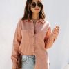 Coats & Jackets * | Thre-001 Haley Cotton Shacket Dusty Rose Sale