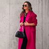 Coats & Jackets * | Endl-001 Emily Pocketed Oversized Coat Berry Final Sale