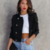 Coats & Jackets * | Do+B-001 Always A Classic Gold Button Jacket Black Final Sale