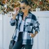 Coats & Jackets * | Davi-001 Rainfall Pocketed Plaid Shacket Final Sale