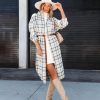 Coats & Jackets * | Lumi-001 Fall Plaid Vibes Long Line Jacket Final Sale