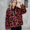 Coats & Jackets * | Stru-001 Carmella Leopard Pocketed Teddy Jacket Final Sale