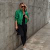 Coats & Jackets * | Gill-001 Apres Chic Pocketed Faux Leather Puff Jacket Kelly Green Final Sale