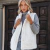 Coats & Jackets * | Wish-001 Paulette Pocketed Sherpa Vest Ivory Final Sale