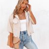 Coats & Jackets * | Prom-001 Willy Linen Blend Zip Up Jacket Oatmeal Final Sale