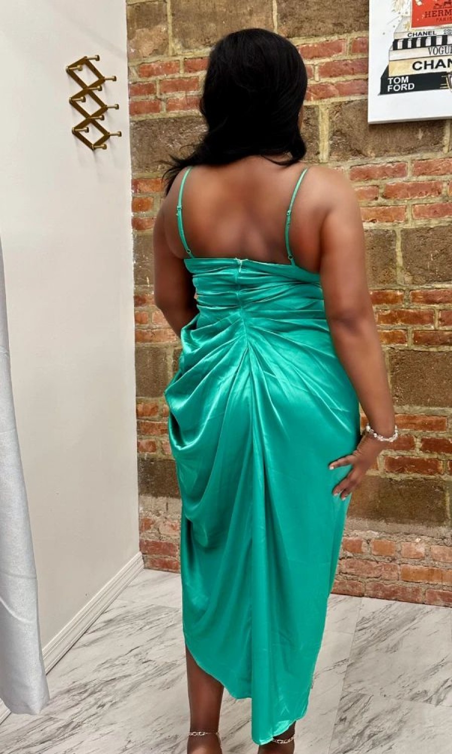 Dresses * | Shop Kloset Essentials Focused On You Draped Dress (Green)