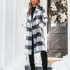 Coats & Jackets * | A Pe-001 Take Me Away Plaid Pocketed Coat Final Sale