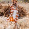 Coats & Jackets * | Acoa-001 Sunkissed Fall Skies Pocketed Plaid Button Down Coat Final Sale