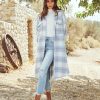 Coats & Jackets * | Acoa-001 Casey Pocketed Plaid Button Down Coat Final Sale