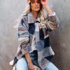 Coats & Jackets * | Thre-001 Salzburg Soft Plaid Shacket Final Sale