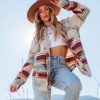 Coats & Jackets * | Thre-001 Wyoming Sunsets Printed Shacket Final Sale