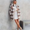 Coats & Jackets * | Skie-001 Point Reyes Pocketed Plaid Coat Final Sale