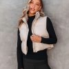 Coats & Jackets * | Oliv-001 Hailey Faux Leather Puff Vest Khaki Final Sale