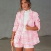 Coats & Jackets * | Danc-001 Genevieve Plaid Pocketed Blazer Sale