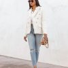 Coats & Jackets * | Dres-001 Monte Carlo Tweed Pocketed Blazer Ivory Final Sale