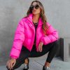 Coats & Jackets * | Oliv-001 Alpine Explorer Pocketed Puff Jacket Hot Pink Final Sale