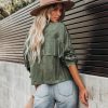 Coats & Jackets * | Acoa-001 Tuck Fringe Faux Suede Jacket Dusty Teal Last Chance